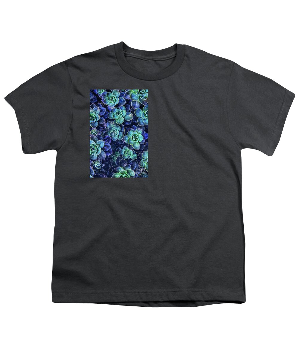 Blue Youth T-Shirt featuring the digital art Blue And Green Abstract Art by Phil Perkins