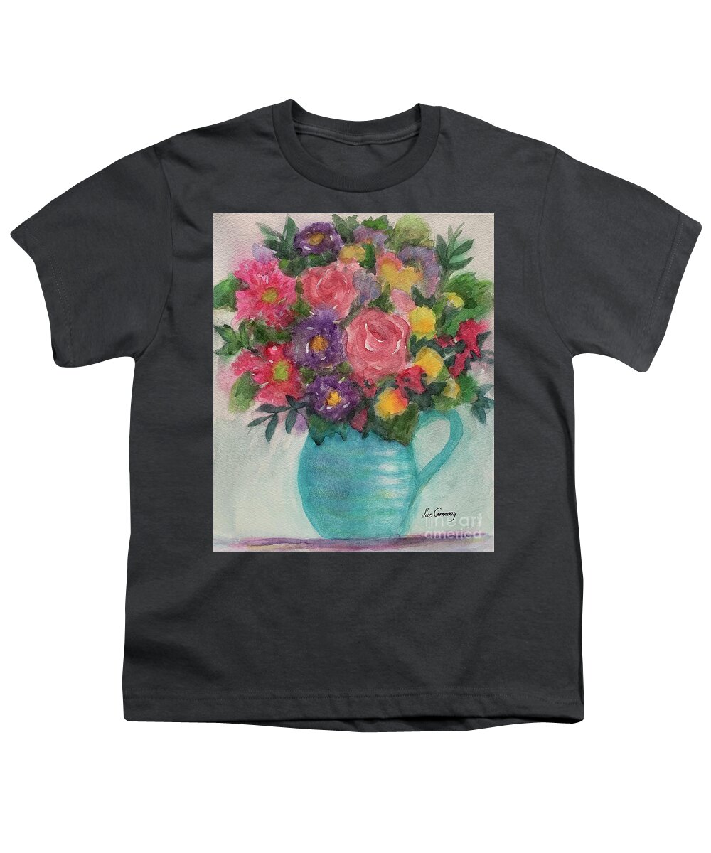 Flowers Youth T-Shirt featuring the painting Bundle of Joy for You by Sue Carmony