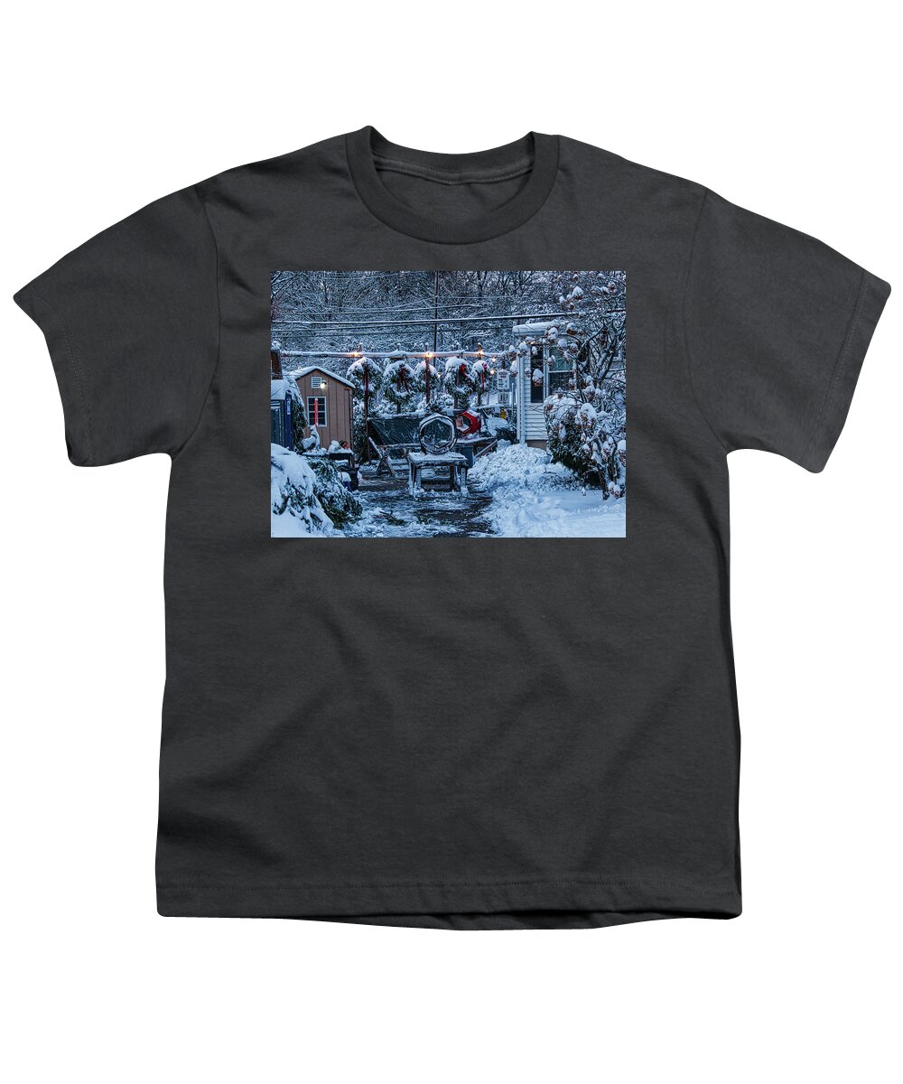 Snow Youth T-Shirt featuring the photograph Chrstmas Tree Lot #1 by Scott Hufford