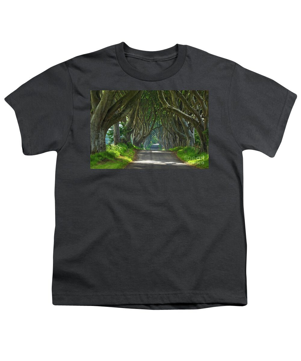 Dark Hedges Youth T-Shirt featuring the photograph Dark Hedges, County Antrim, Northern Ireland by Neale And Judith Clark