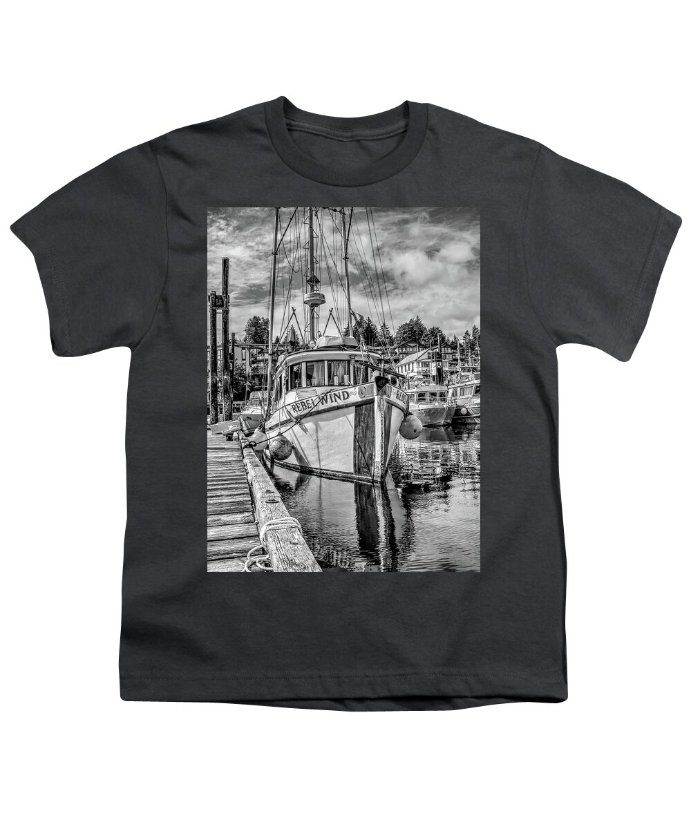 Harbor Youth T-Shirt featuring the photograph Docked #2 by Randall Dill