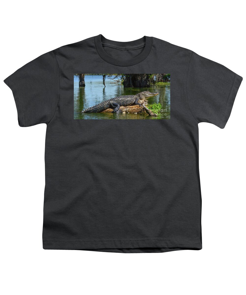 Nature Youth T-Shirt featuring the photograph Gator at rest #1 by Barry Bohn