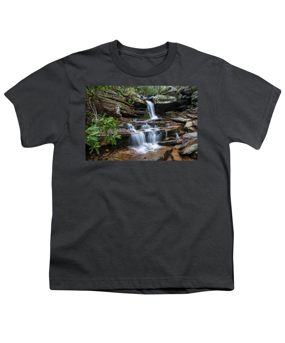Hidden Falls. Hanging Rock State Park Youth T-Shirt featuring the photograph Hidden Falls by Chris Berrier