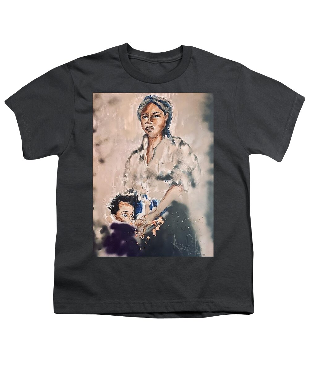  Youth T-Shirt featuring the painting Hidden no More #2 by Angie ONeal