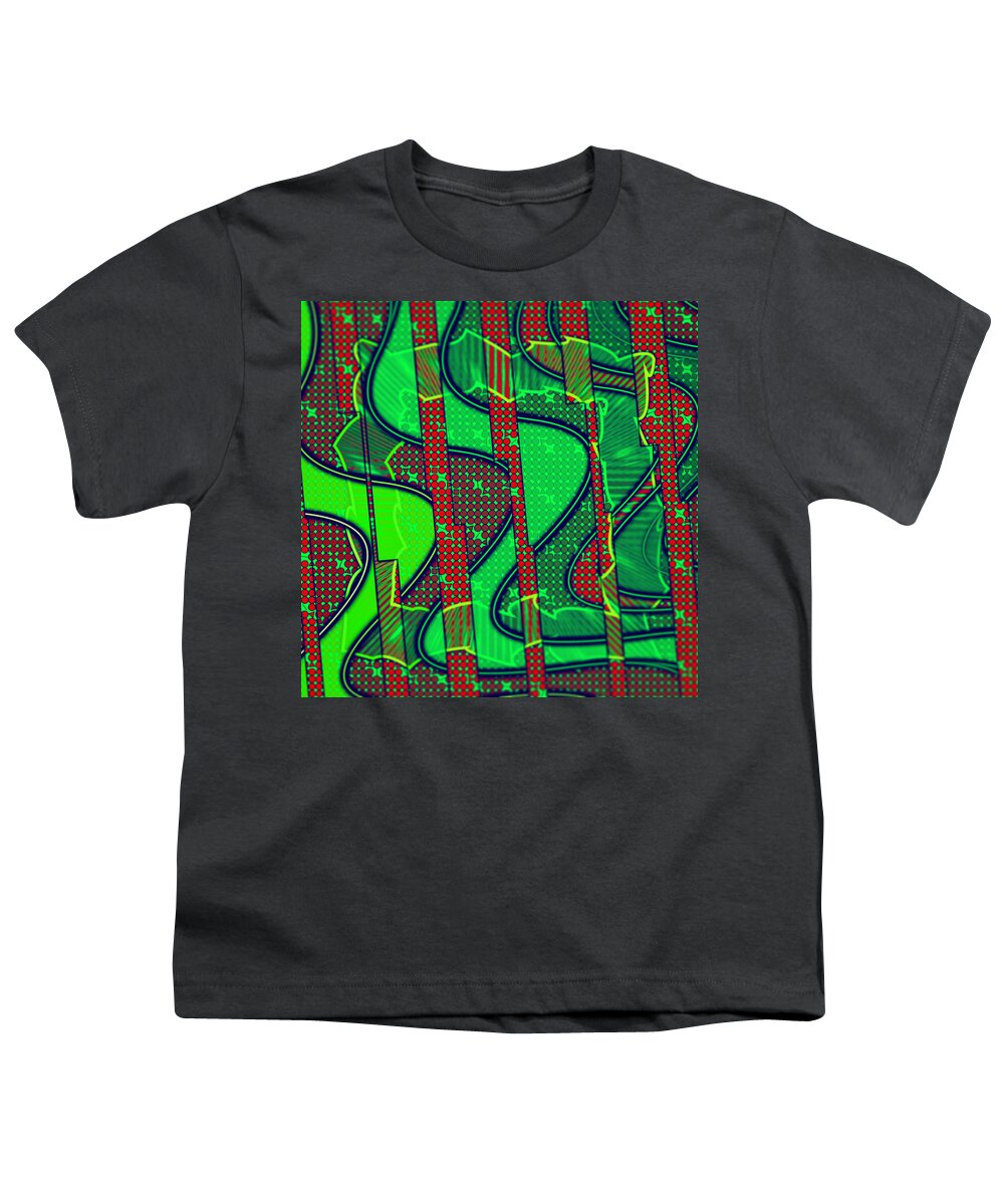 Abstract Youth T-Shirt featuring the digital art Pattern 44 #1 by Marko Sabotin