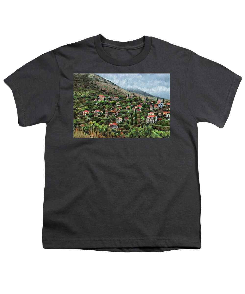 Hill Youth T-Shirt featuring the photograph Red roofs on a hill by Aleksander Rotner