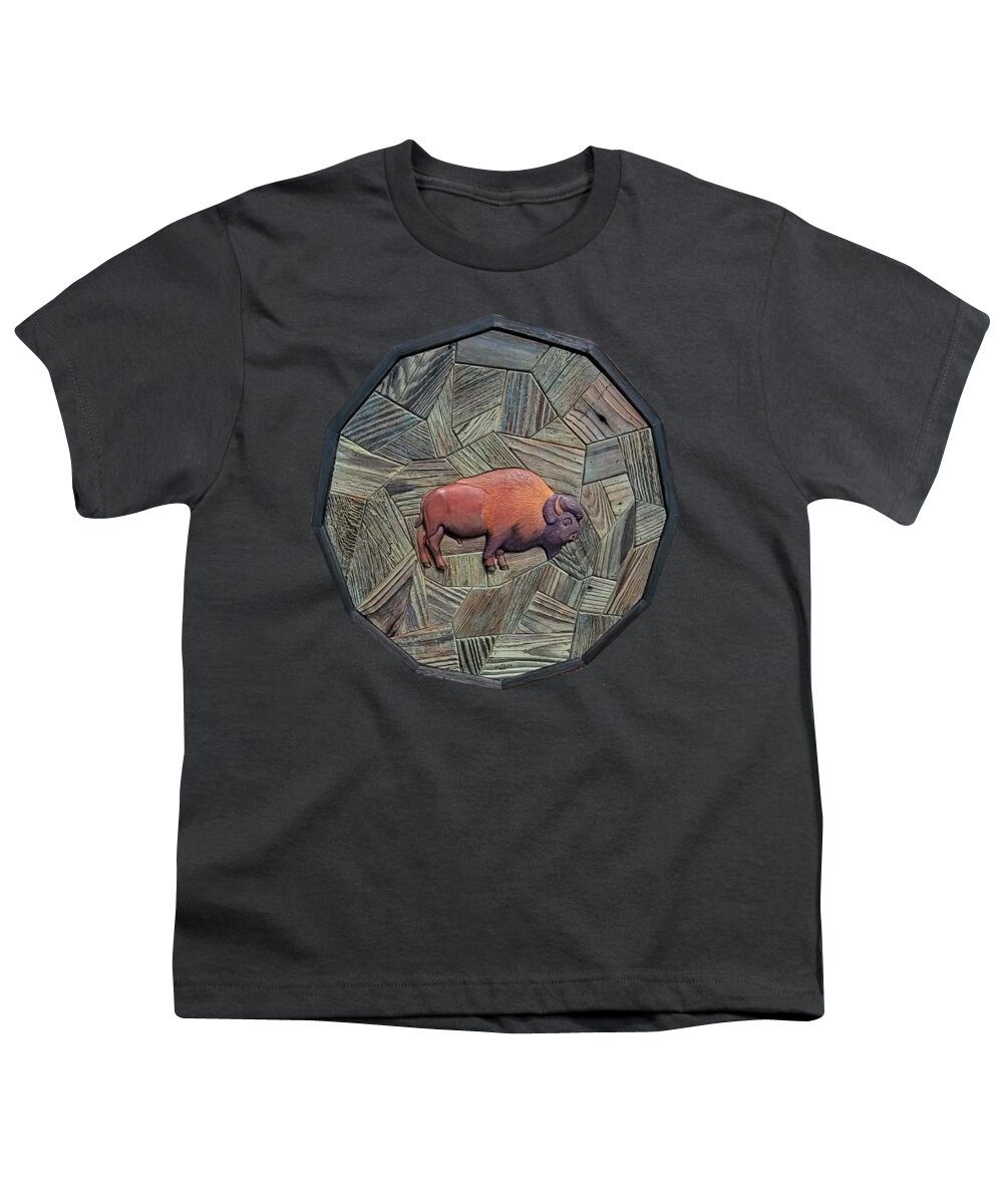 Bison Youth T-Shirt featuring the painting REX #1 by Denny McNeill