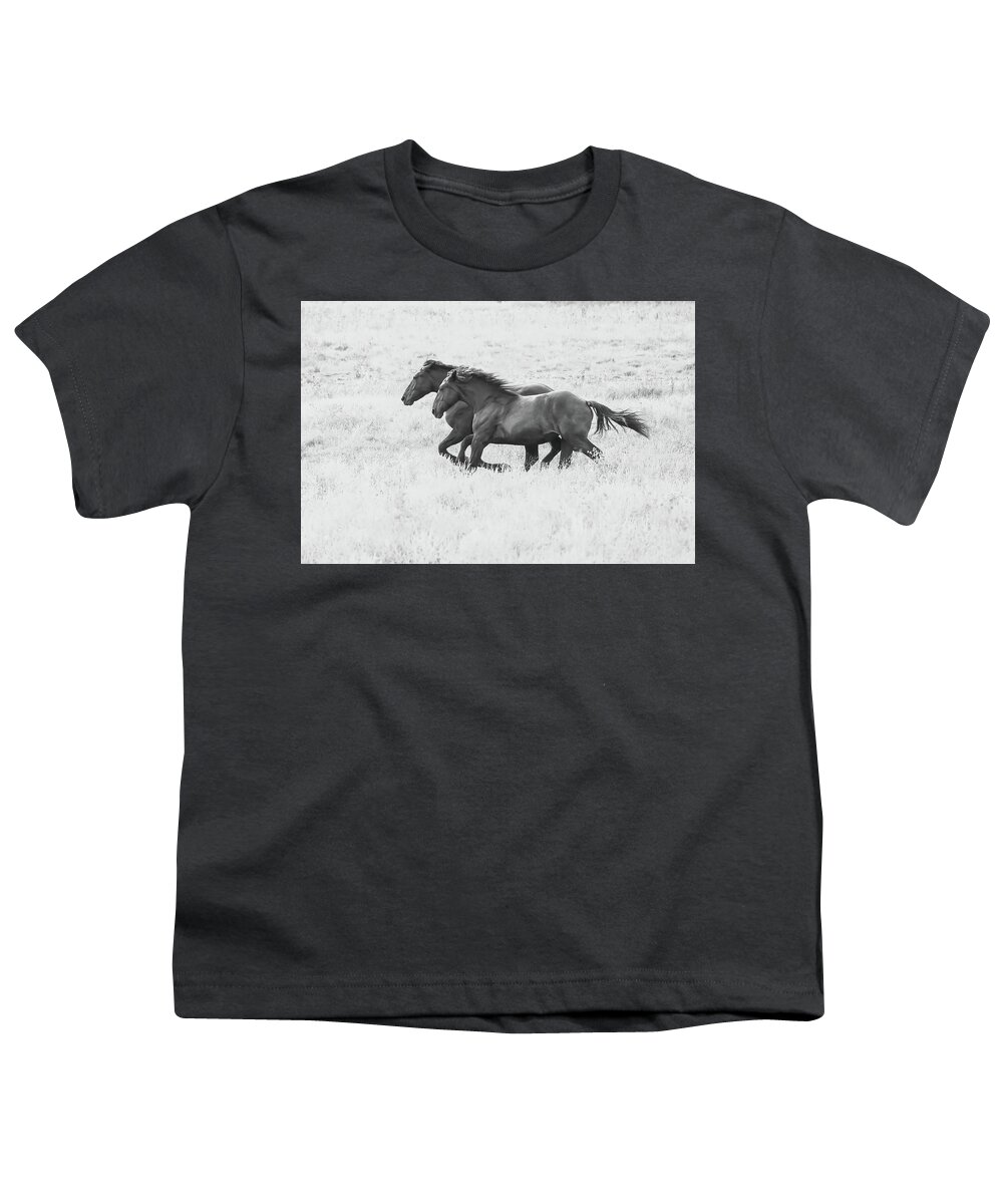 Percheron Youth T-Shirt featuring the photograph Running Free #1 by Brook Burling