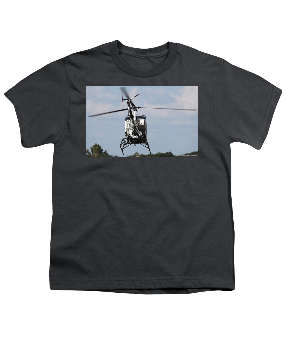 Hughes 269c Youth T-Shirt featuring the photograph Schweizer Registered Hughes 269C #1 by Custom Aviation Art