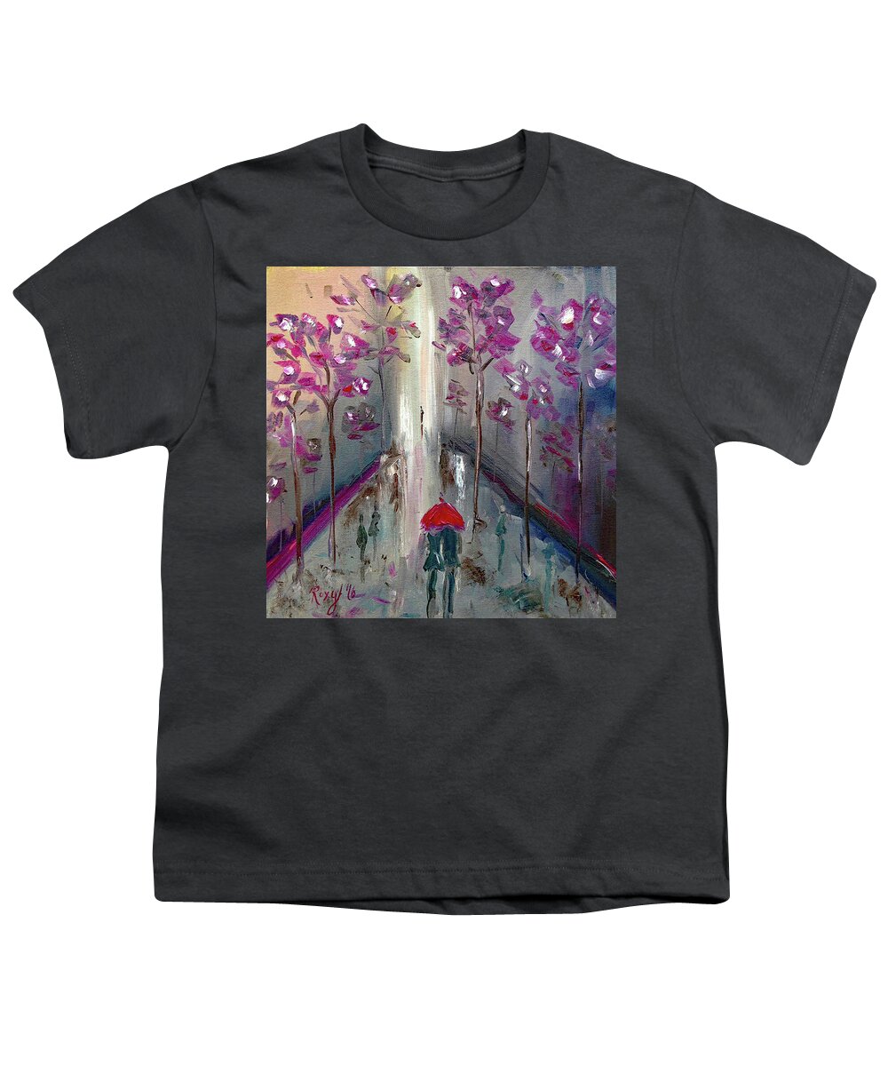 Romantic Youth T-Shirt featuring the painting Strolling #1 by Roxy Rich