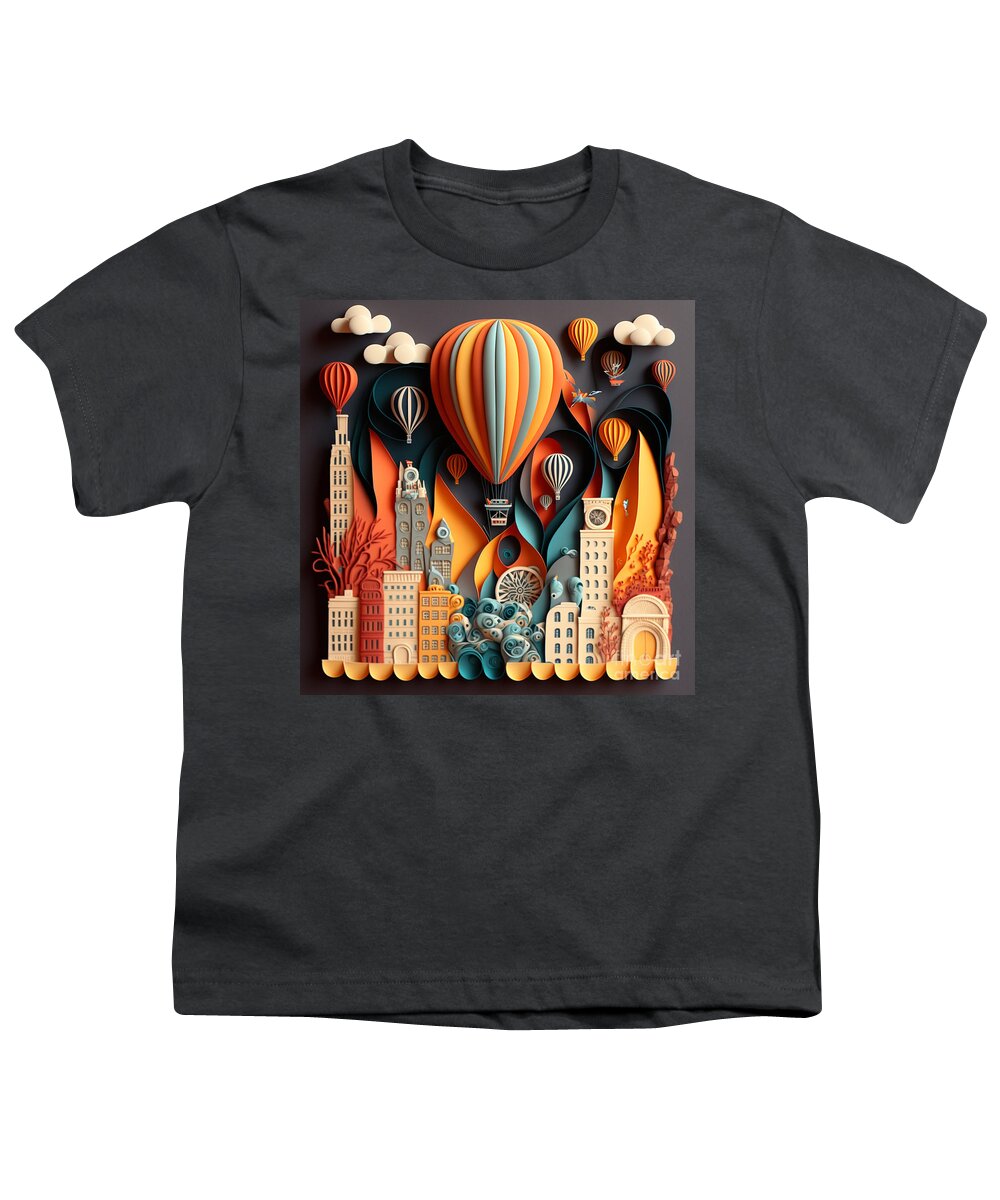 Balloon Races Youth T-Shirt featuring the digital art Balloon Races by Jay Schankman