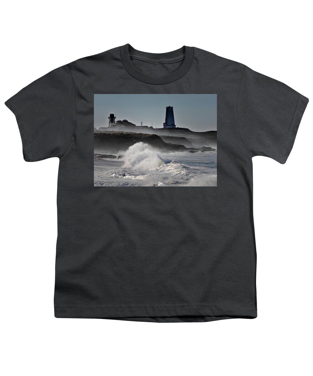 Lighthouse Youth T-Shirt featuring the photograph San Simeon #19 by Lars Mikkelsen