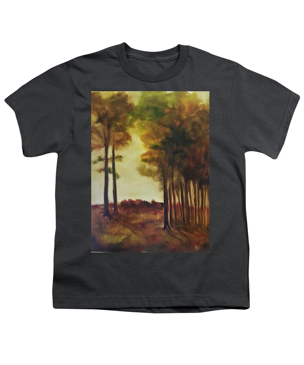 Tonalism Youth T-Shirt featuring the painting 13 Trees and Jethro Tull   5420 by Cheryl Nancy Ann Gordon