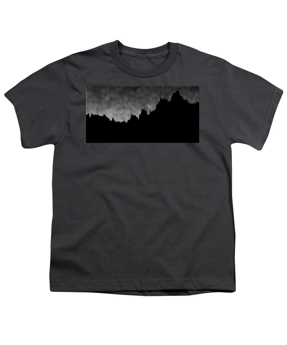 18x8 Black Gray Youth T-Shirt featuring the digital art 18x9.272-#rithmart by Gareth Lewis