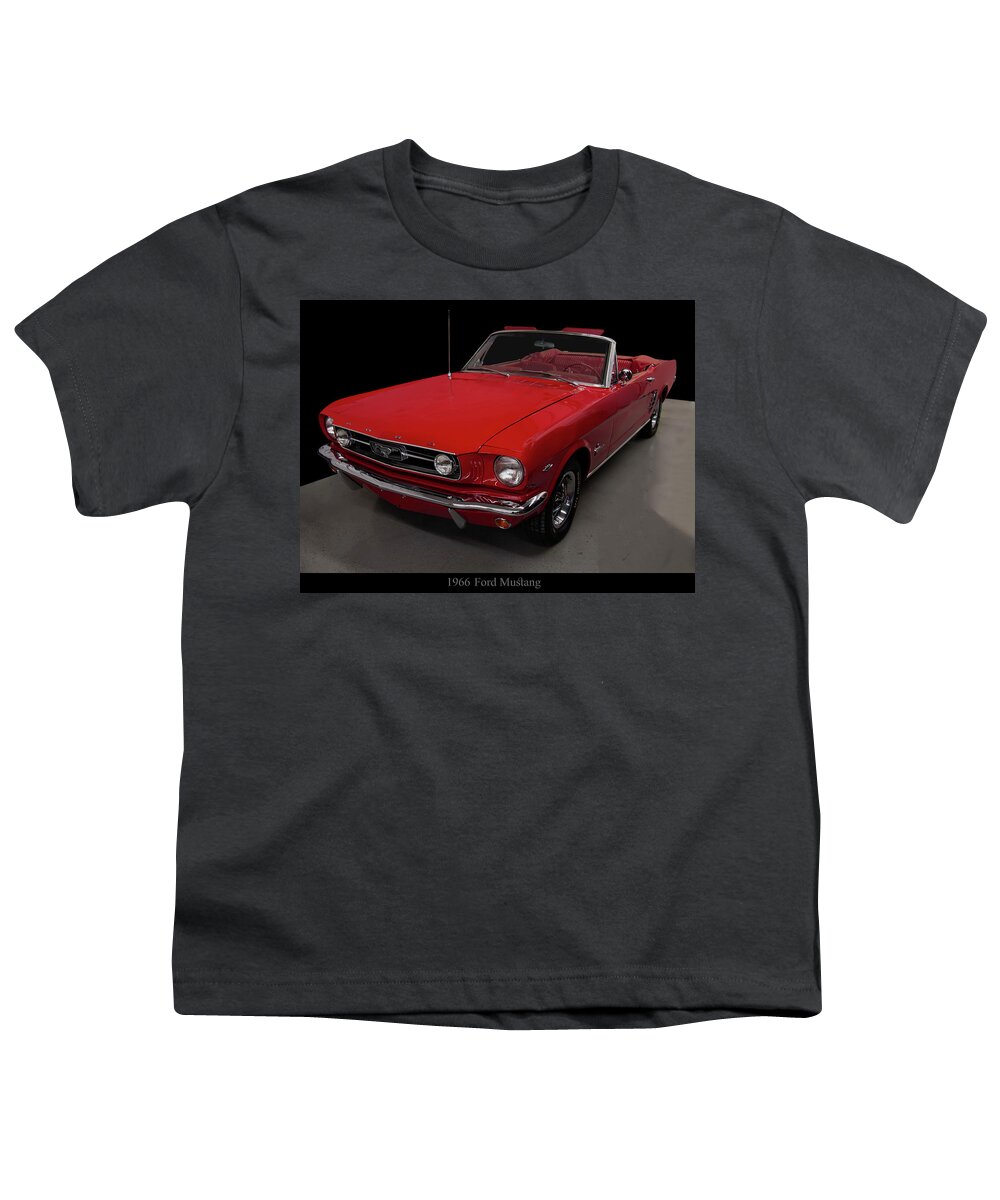 1960s Cars Youth T-Shirt featuring the photograph 1966 Ford Mustang Convertible by Flees Photos