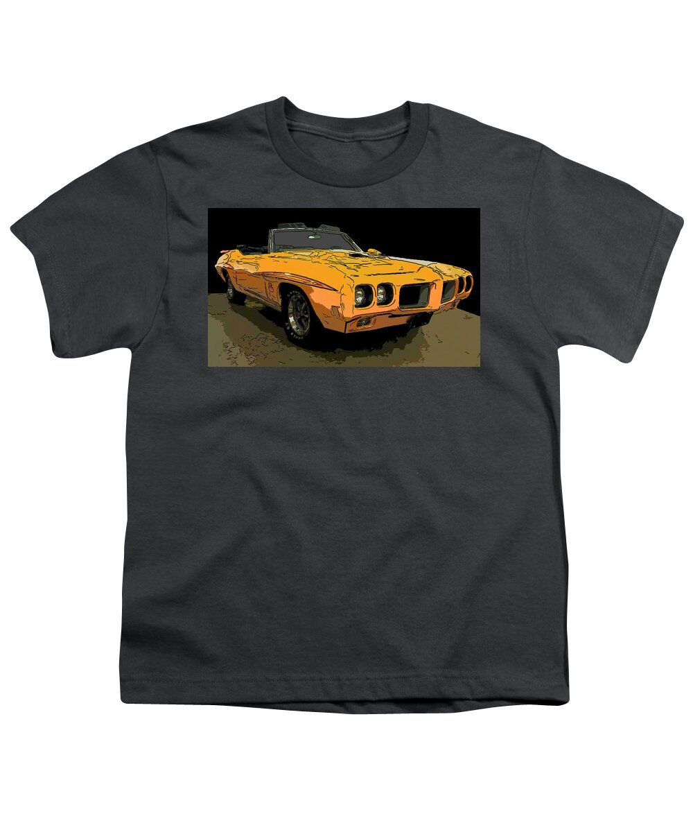 1970 Pontiac Gto Judge Youth T-Shirt featuring the drawing 1970 Pontiac GTO Judge digital drawing by Flees Photos