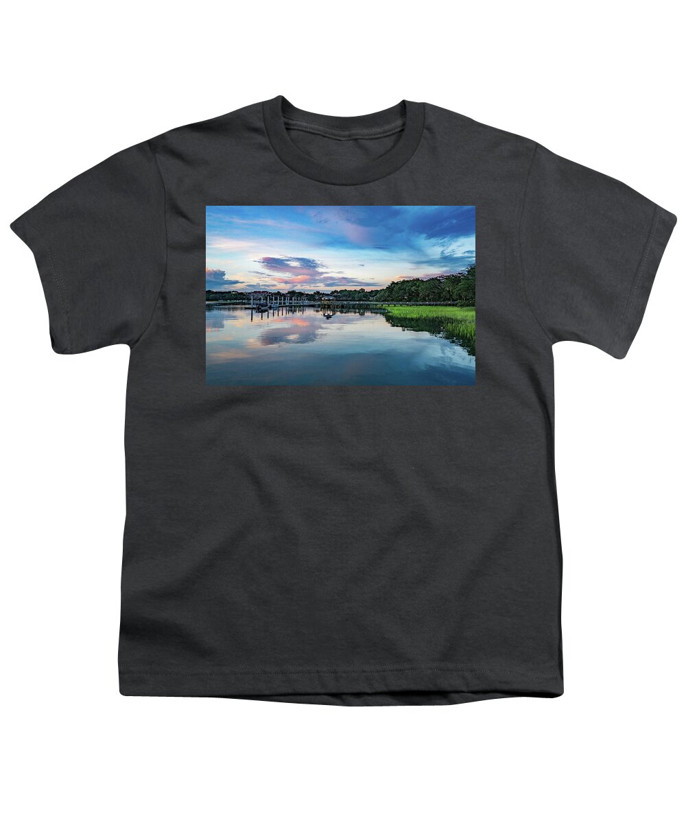 Hilton Head Island Youth T-Shirt featuring the photograph Hilton Head Island South Carolina Boat Dock Marina #6 by Dave Morgan