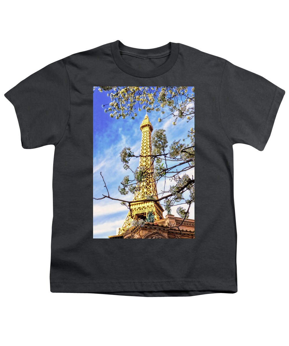 Paris Las Vegas Youth T-Shirt featuring the photograph Paris Las Vegas #3 by Tatiana Travelways
