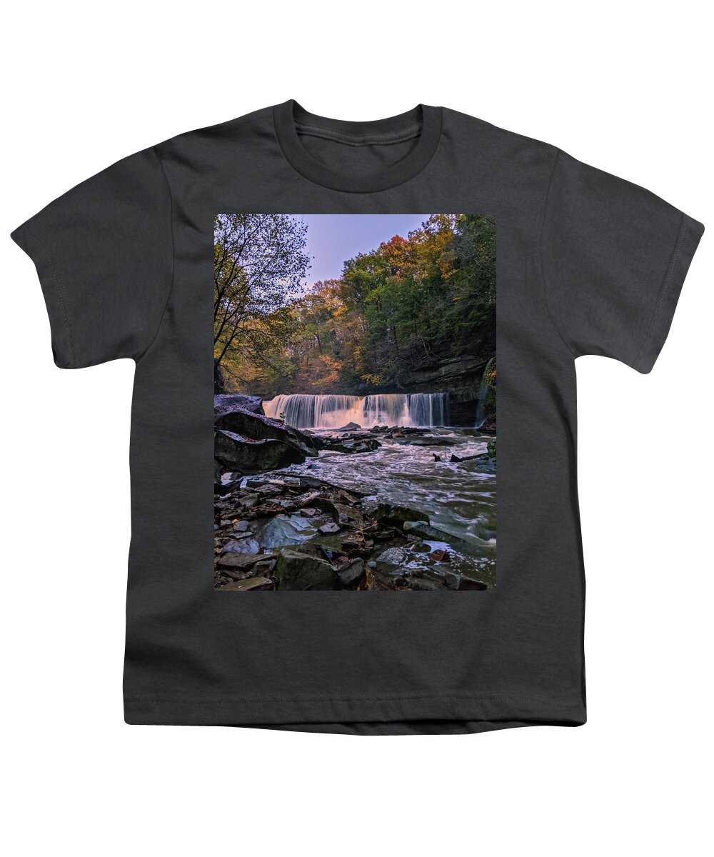 Bedford Reservation Youth T-Shirt featuring the photograph Great Falls #20 by Brad Nellis