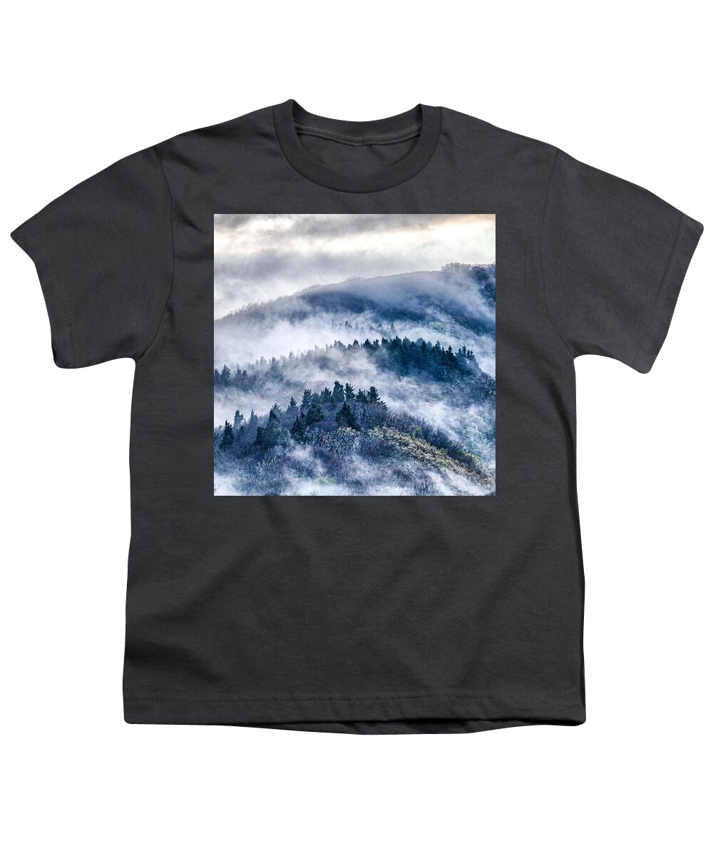 Cowee Youth T-Shirt featuring the photograph Early morning sunrise over blue ridge mountains #3 by Alex Grichenko
