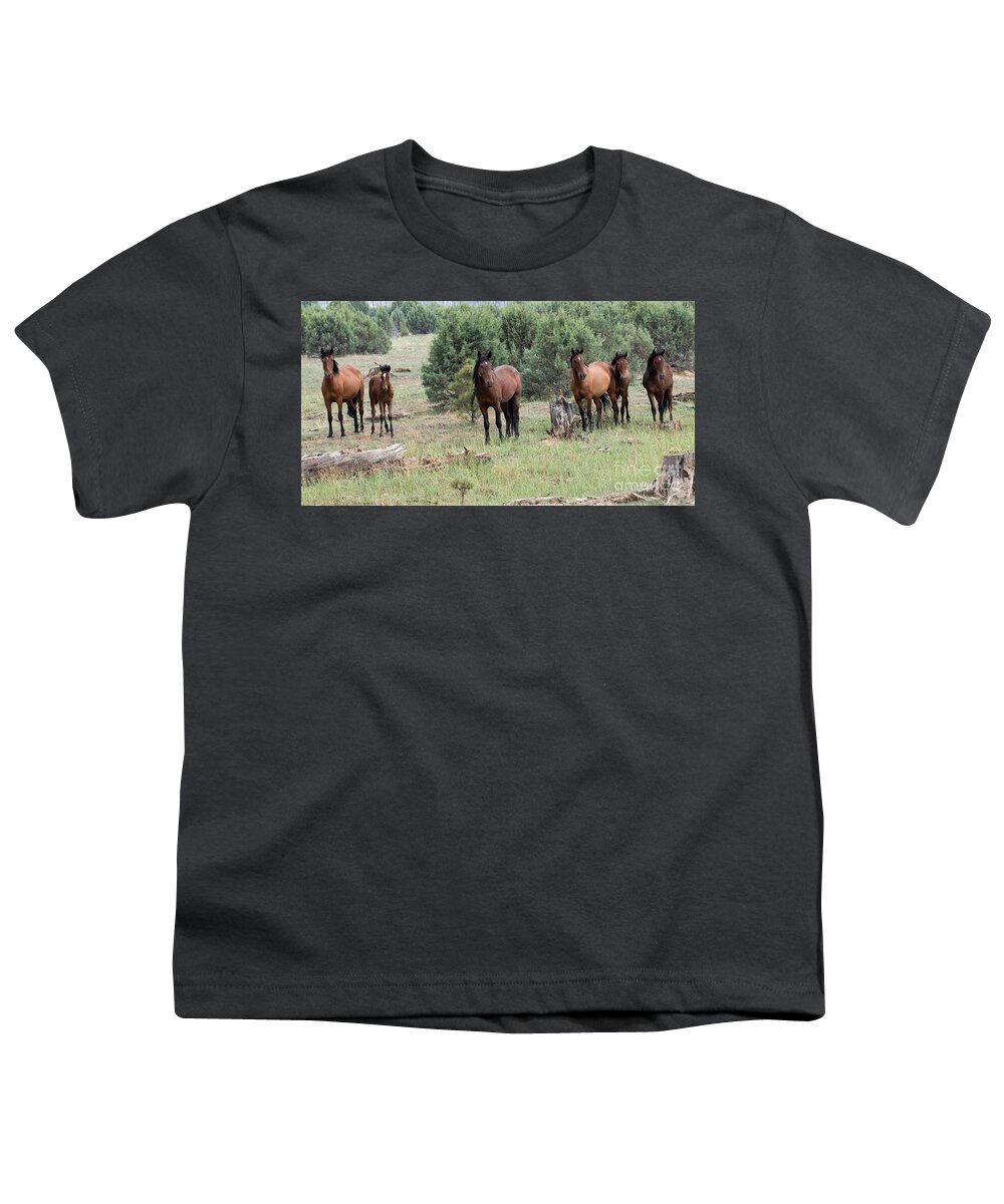 Heber Wild Horses Youth T-Shirt featuring the digital art Heber Wild Horses #3 by Tammy Keyes