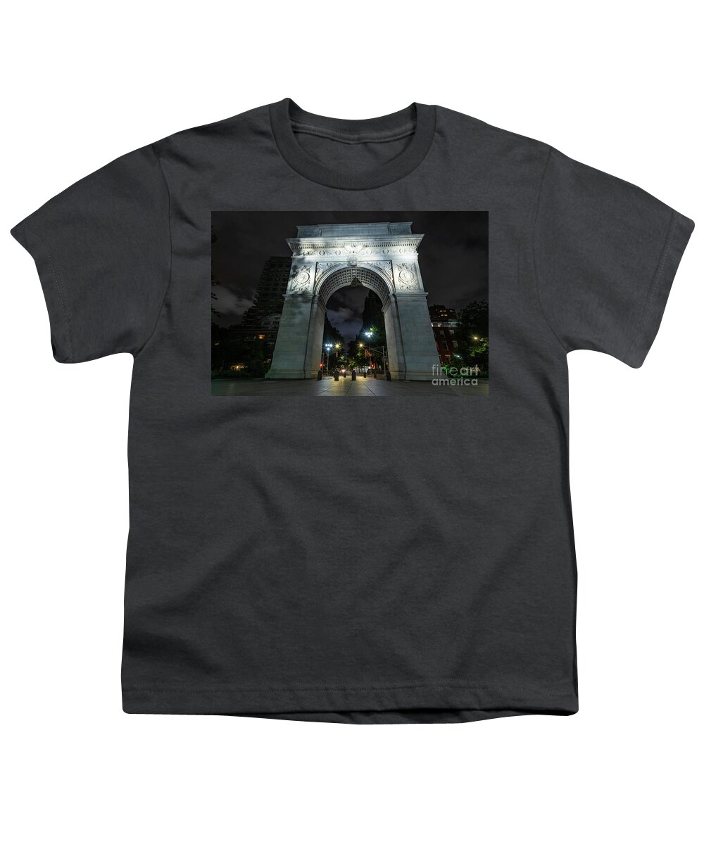 1892 Youth T-Shirt featuring the photograph Washington Square Arch The South Face by Stef Ko