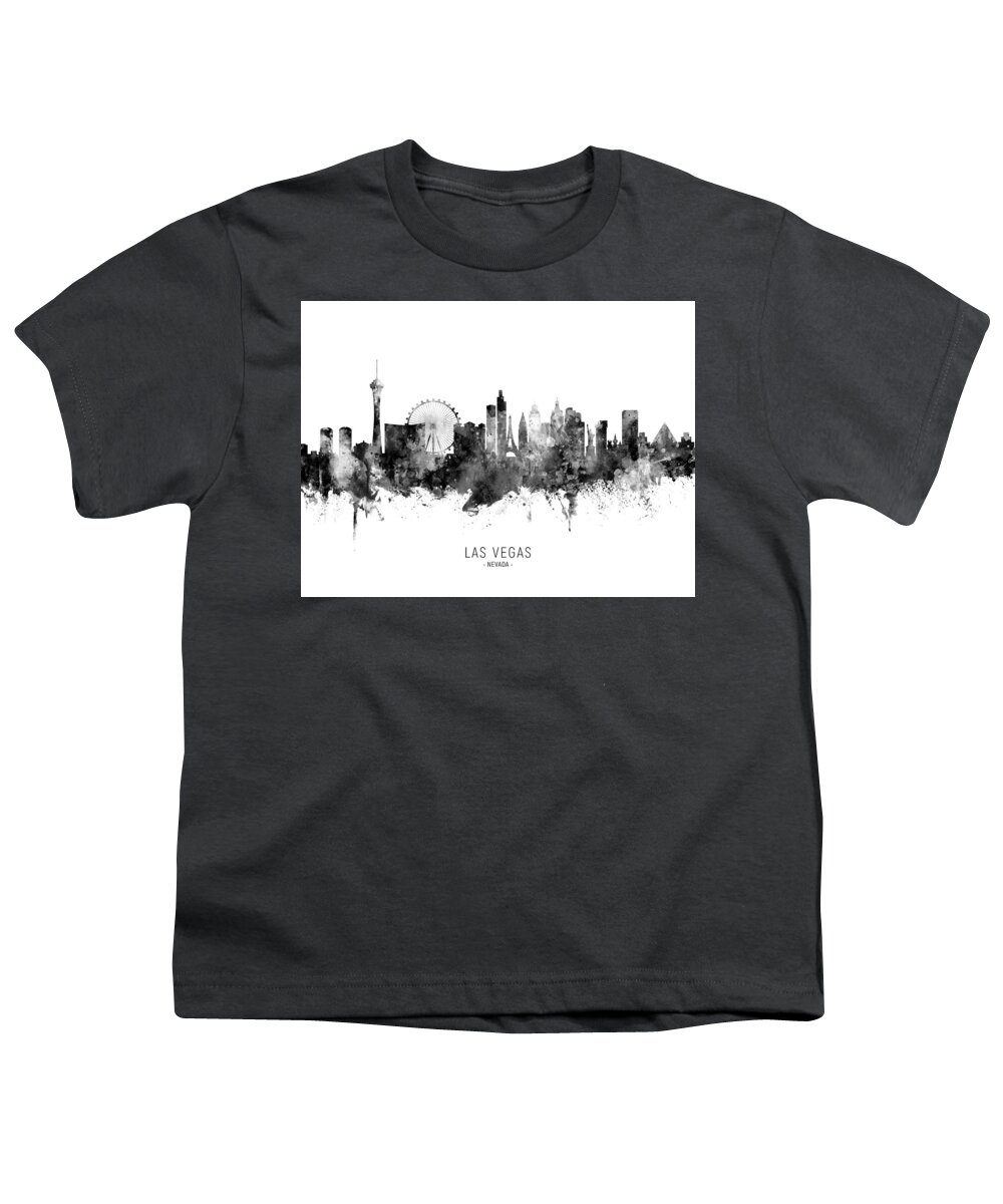 Las Vegas Youth T-Shirt featuring the digital art Las Vegas Nevada Skyline #30 by Michael Tompsett