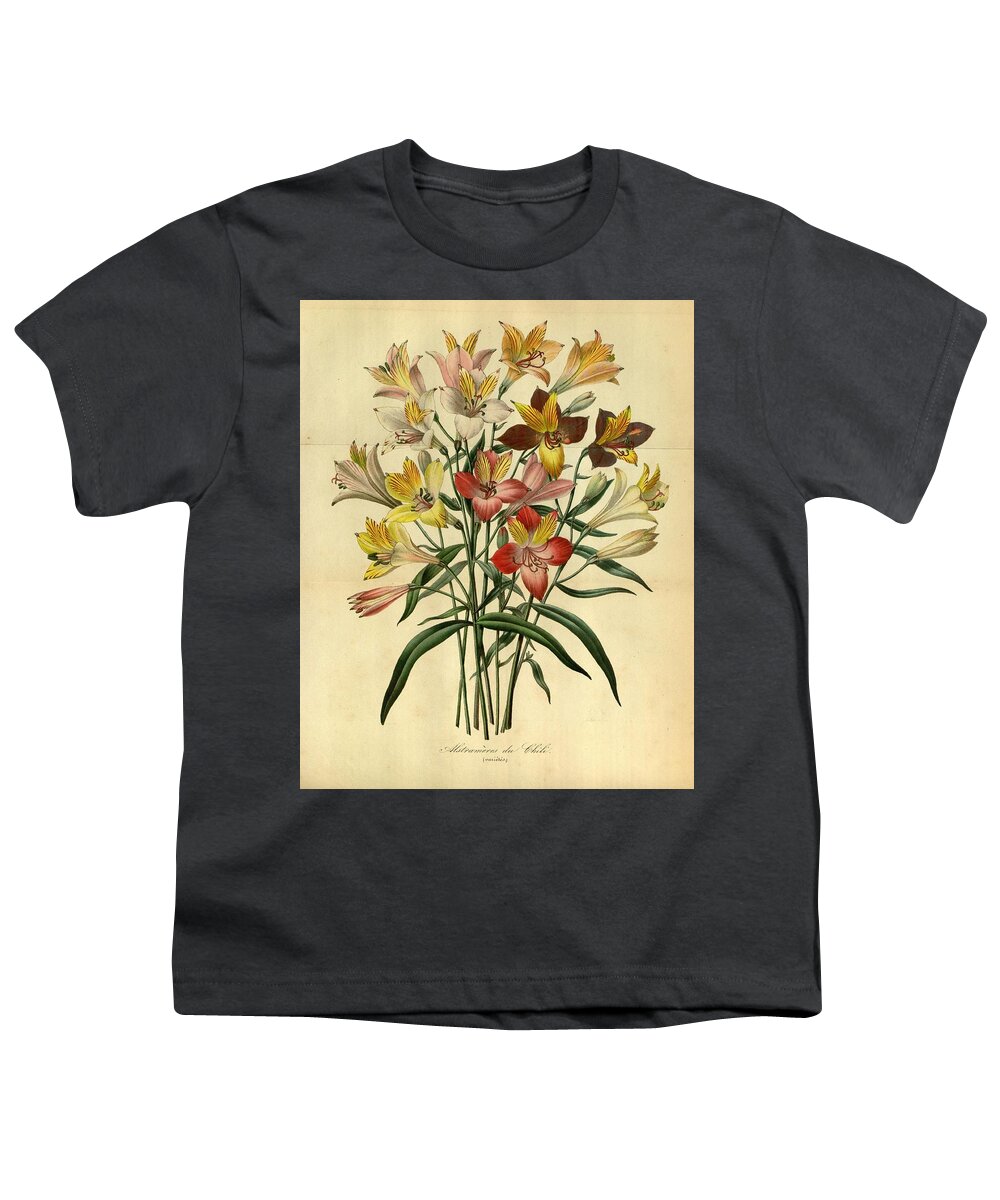 Orchid Youth T-Shirt featuring the mixed media Vintage Flower #38 by World Art Collective