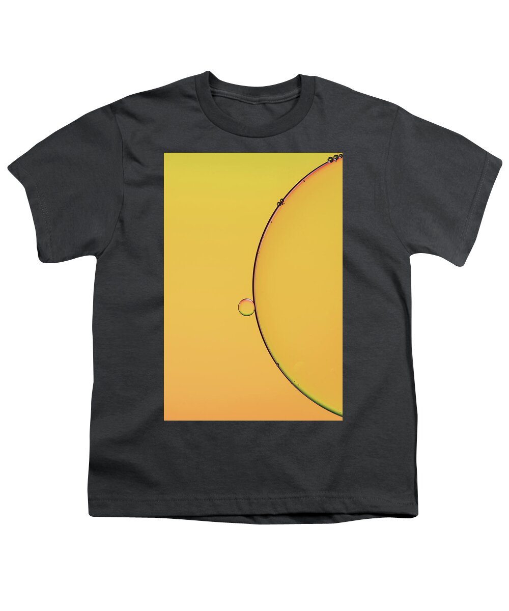 Connection Youth T-Shirt featuring the photograph Bright abstract, yellow background with flying bubbles #4 by Michalakis Ppalis