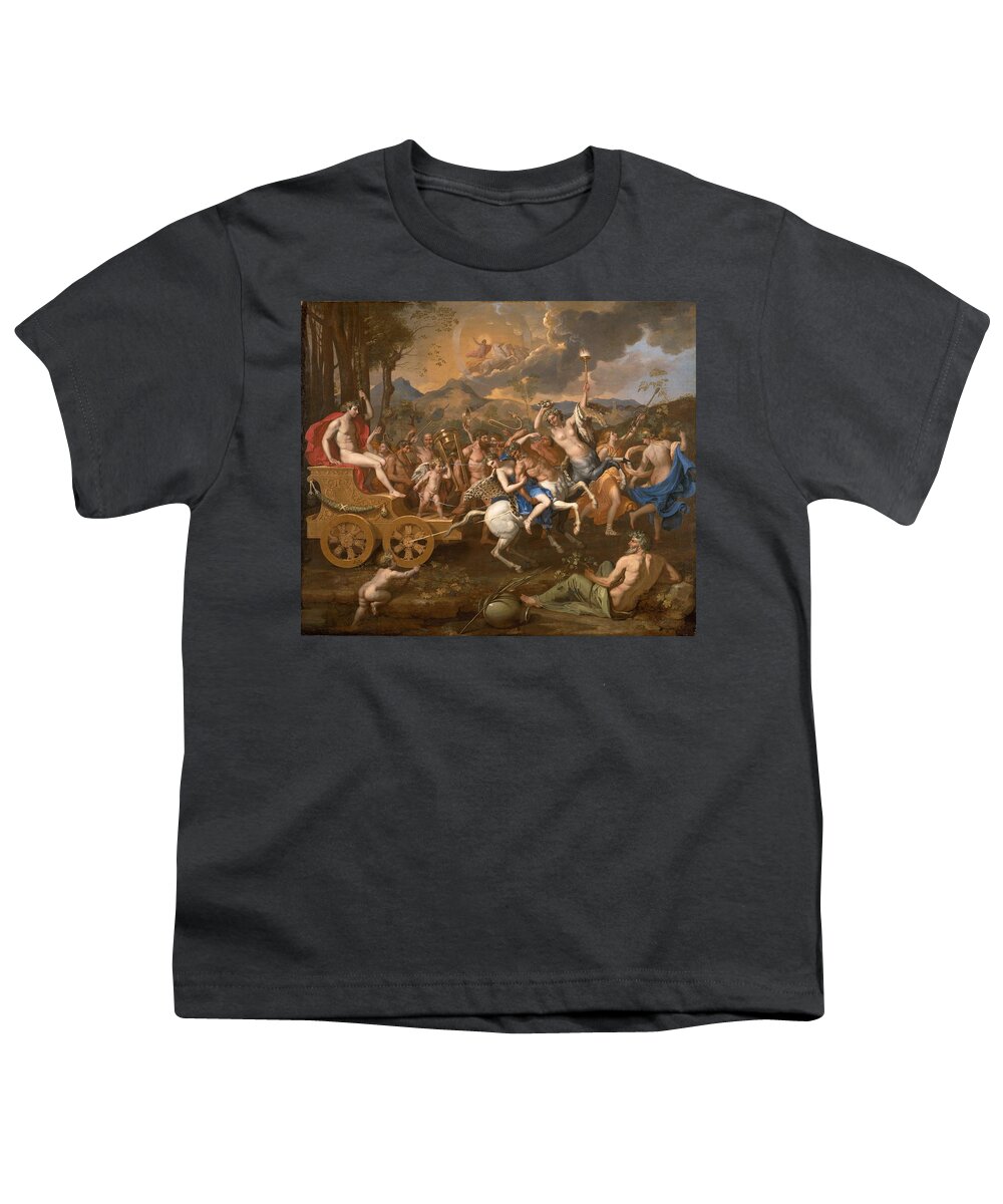 Triumph Youth T-Shirt featuring the painting The Triumph of Bacchus by Nicolas Poussin