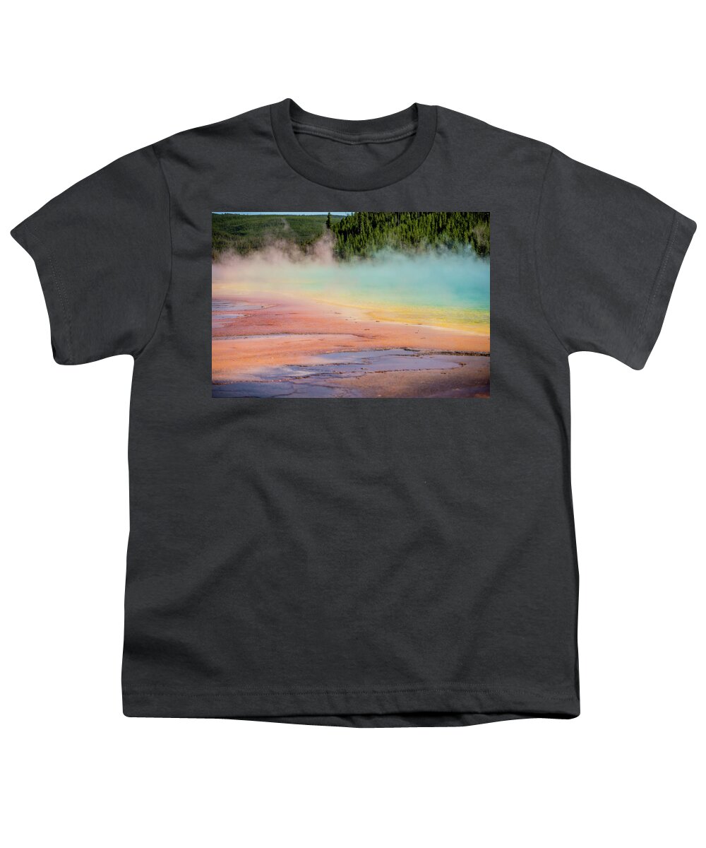 Travel Youth T-Shirt featuring the photograph Grand Prismatic Spring in Yellowstone National Park #71 by Alex Grichenko