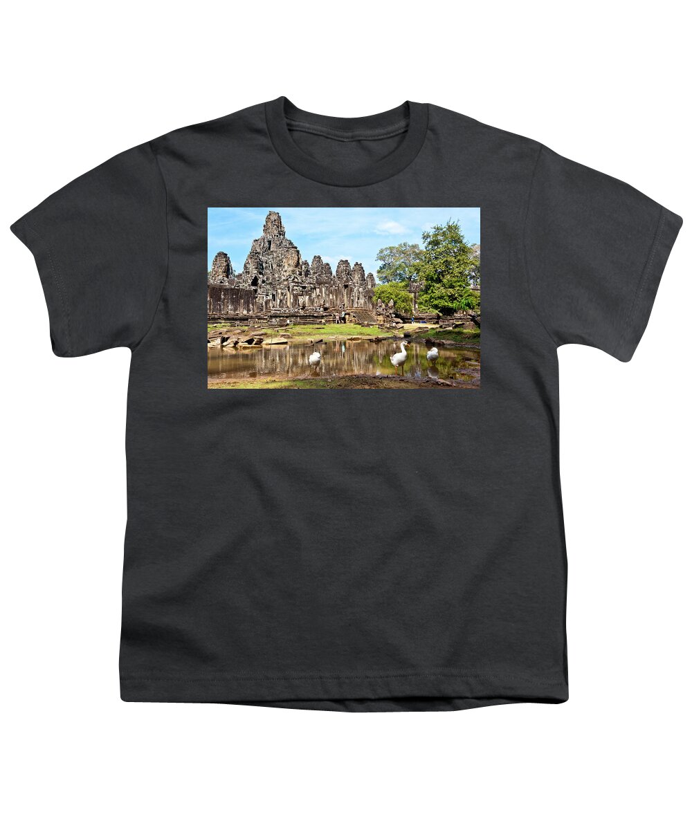 Angkor Youth T-Shirt featuring the photograph Bayon Temple, Angkor wat. Cambodia #8 by Lie Yim