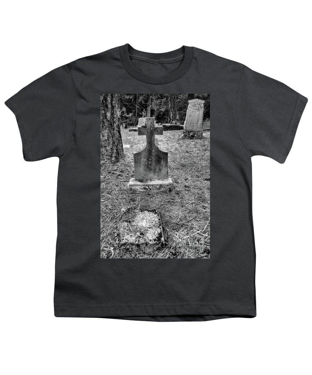 Grave Youth T-Shirt featuring the photograph 9 Mile Cemetery by Jeff Swan