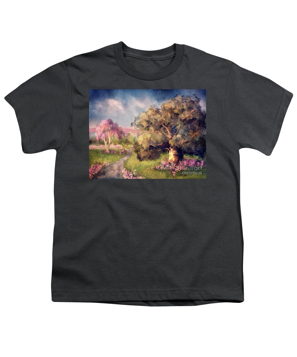Spring Youth T-Shirt featuring the digital art A Chilly Spring Morning by Lois Bryan