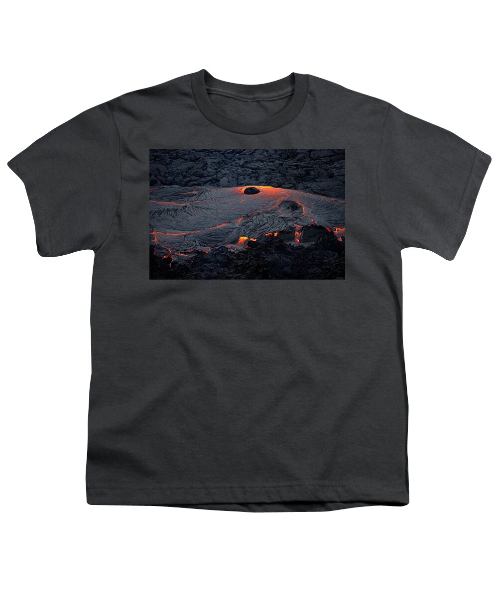 Volcano Youth T-Shirt featuring the photograph A heated pool in Iceland by Christopher Mathews