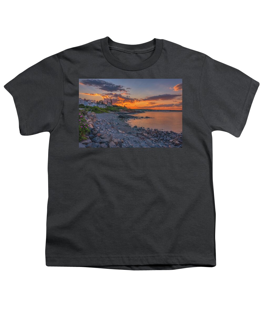 Marginal Way Youth T-Shirt featuring the photograph A Marginal Way Sunset by Penny Polakoff
