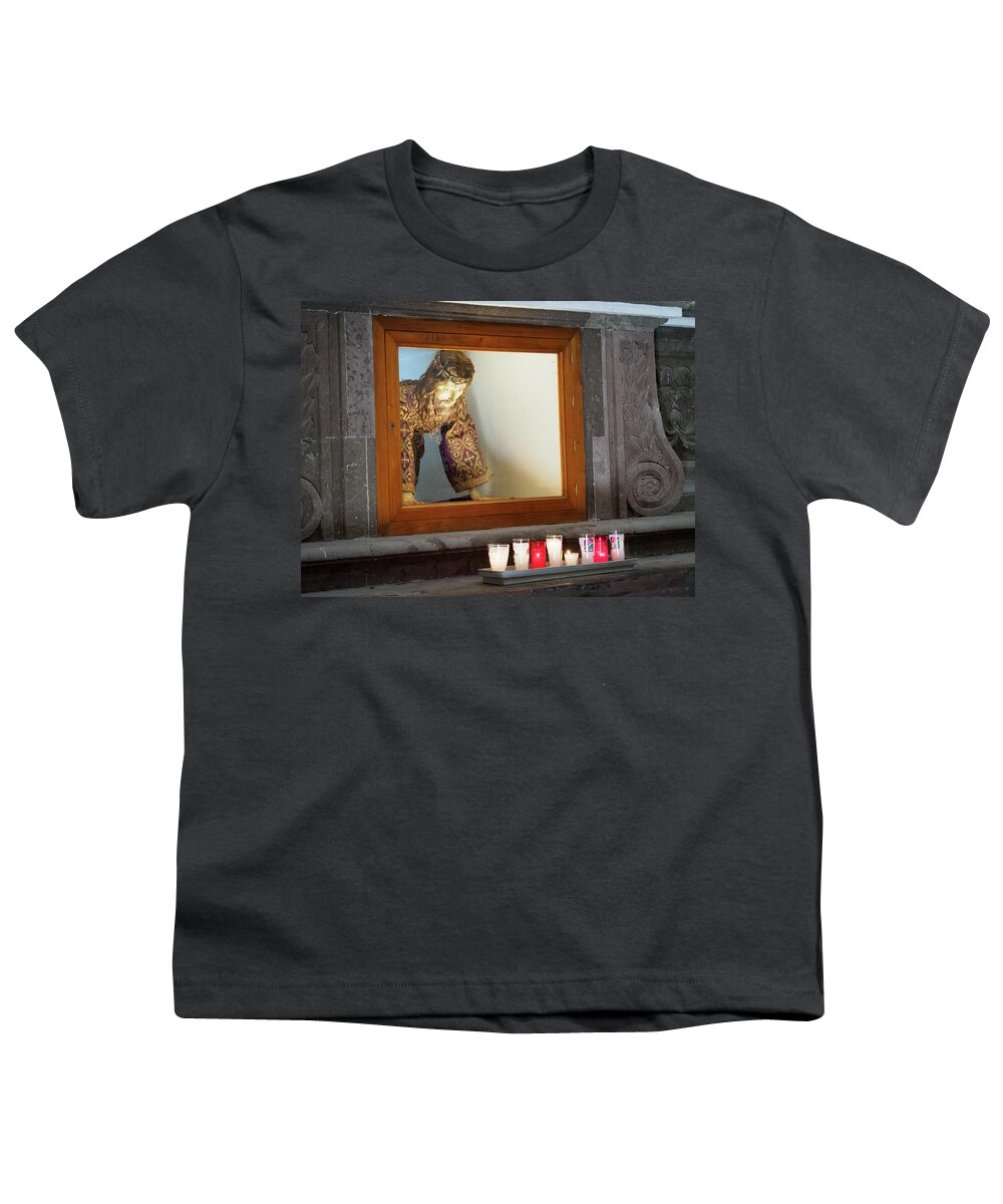 Jesus Youth T-Shirt featuring the photograph A Question of Faith by Mary Lee Dereske