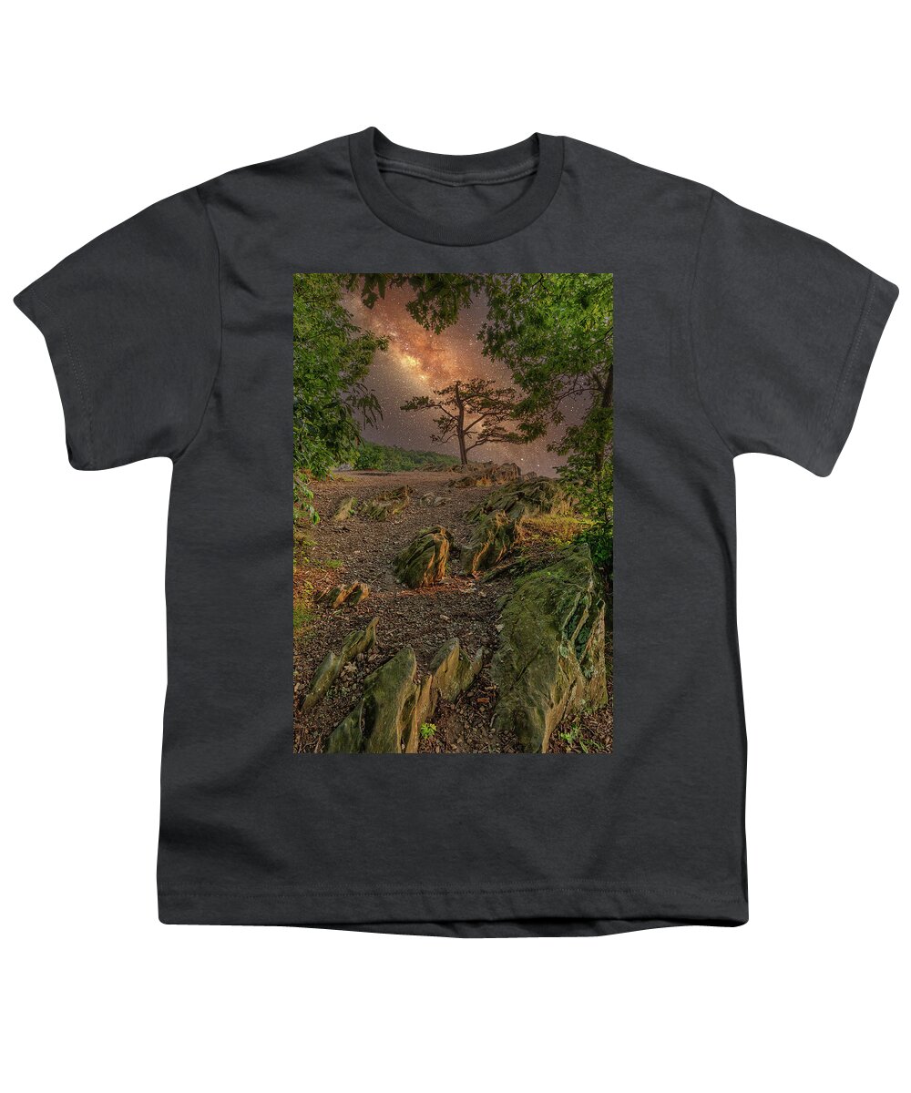 North Carolina Youth T-Shirt featuring the digital art A Raven by Night fx by Dan Carmichael