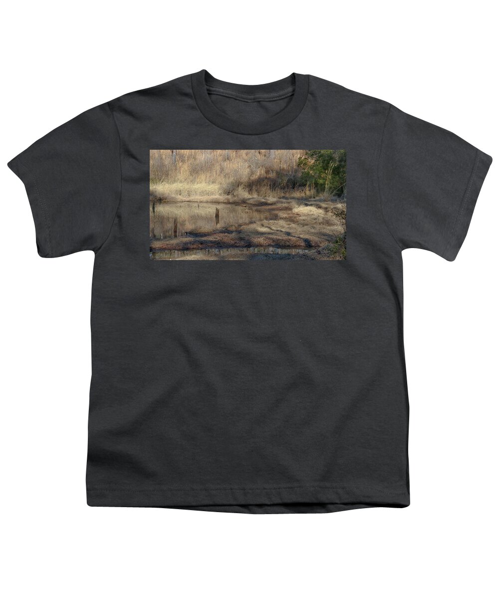 Piedmont National Wildlife Refuge Youth T-Shirt featuring the photograph A Winter Grassed Pond by Ed Williams