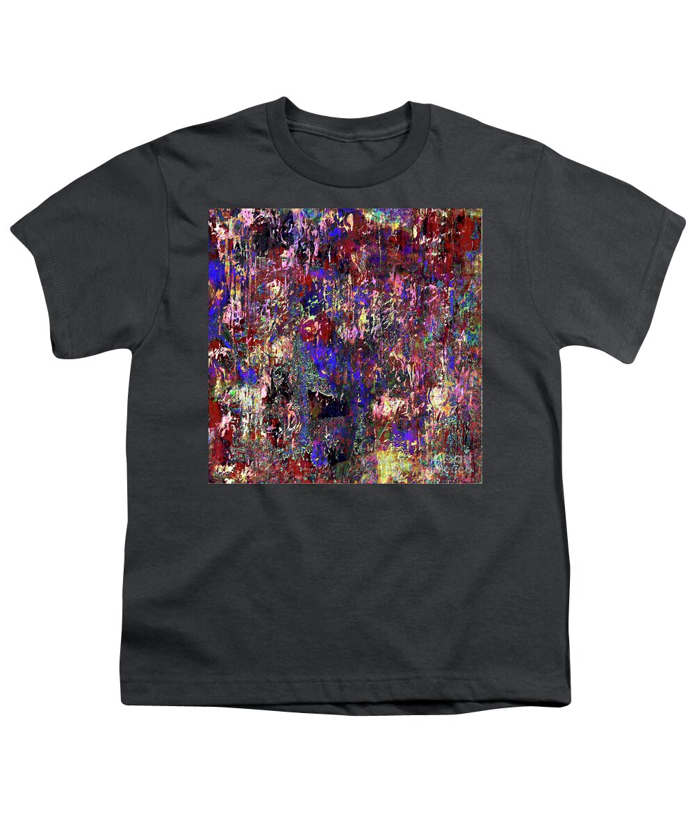 A-fine-art Youth T-Shirt featuring the painting Abstracts Special Effects 1A/ Behind The Scenes by Catalina Walker