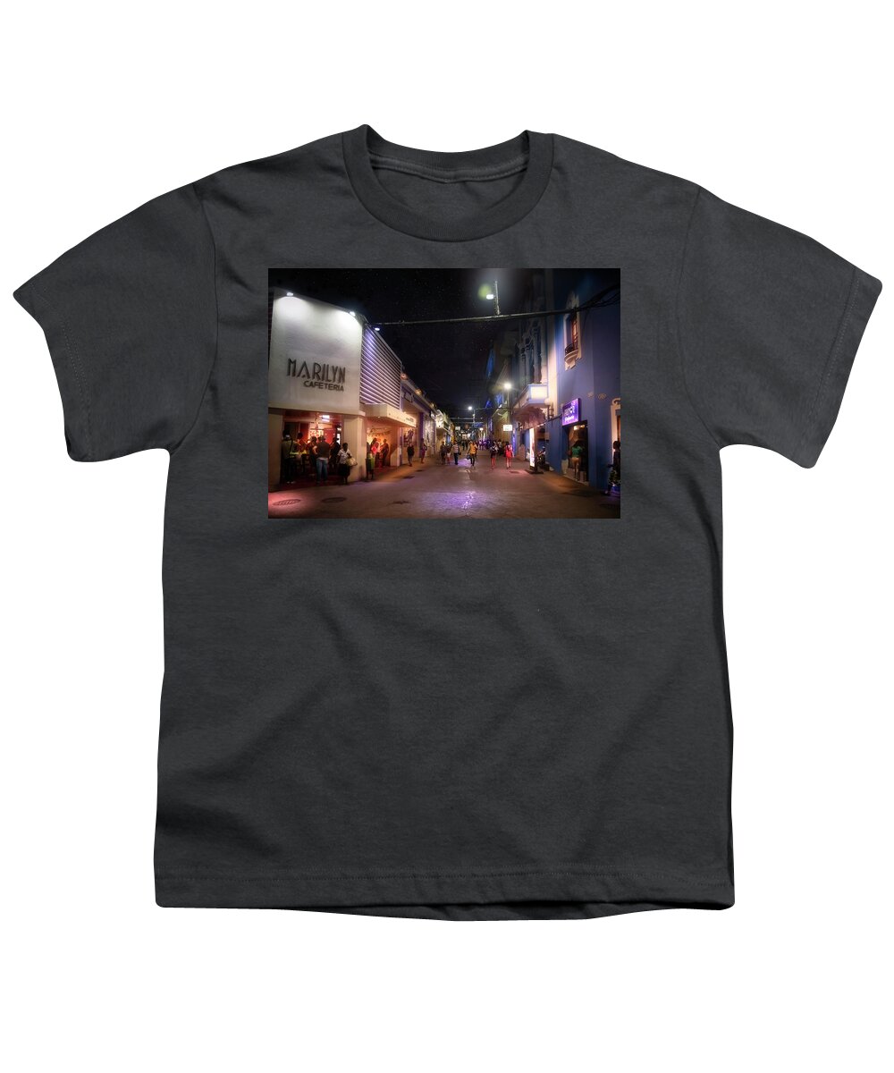 Santiago Youth T-Shirt featuring the photograph Aguilera Street Santiago by Micah Offman