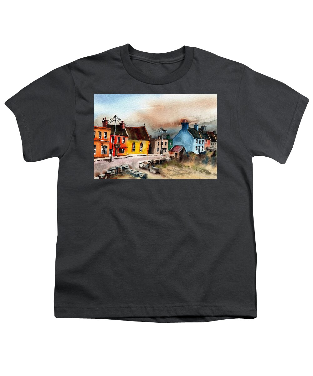  Youth T-Shirt featuring the painting Allihies Main St by Val Byrne