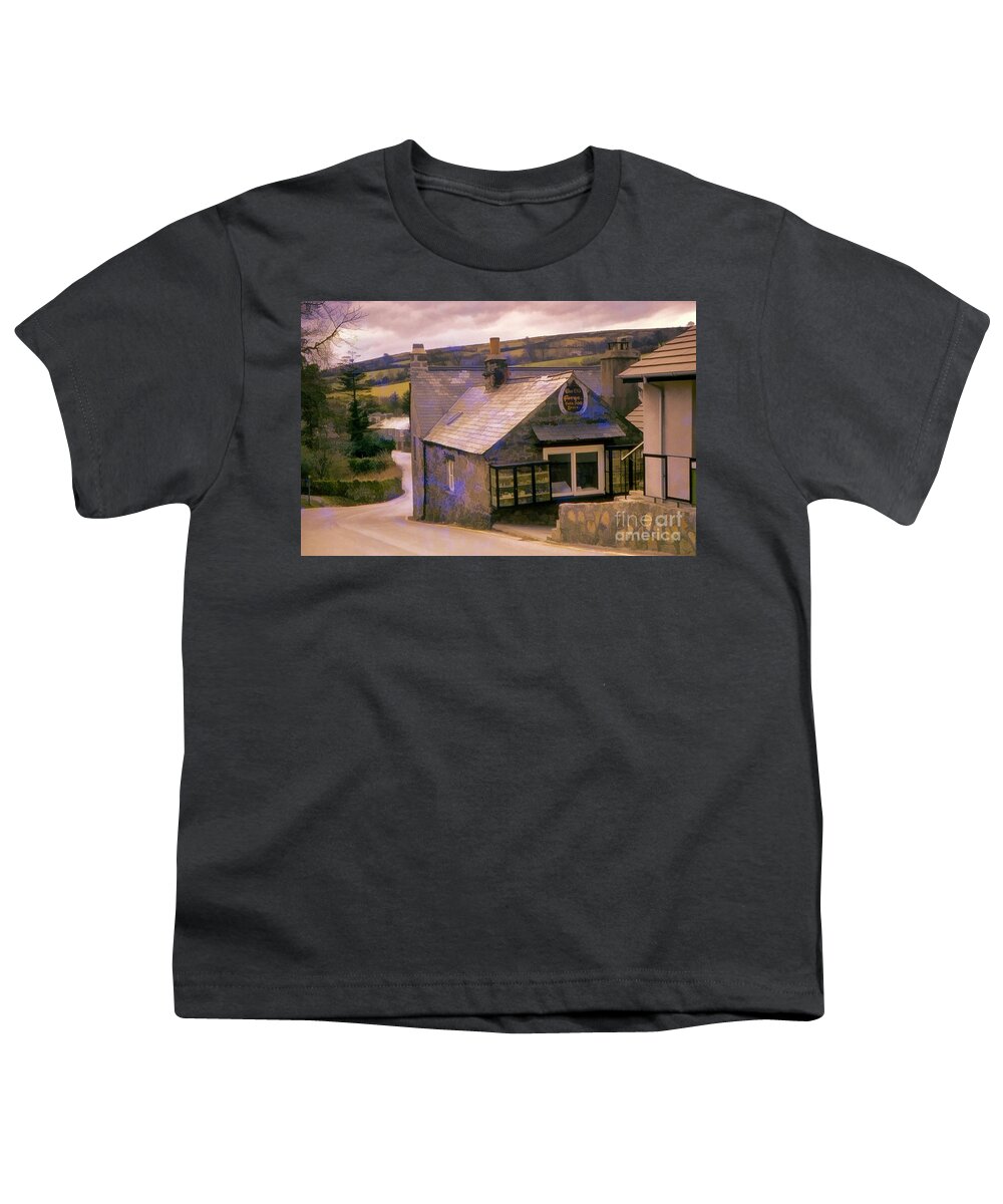 England Youth T-Shirt featuring the digital art An English Village scene by Frank Lee