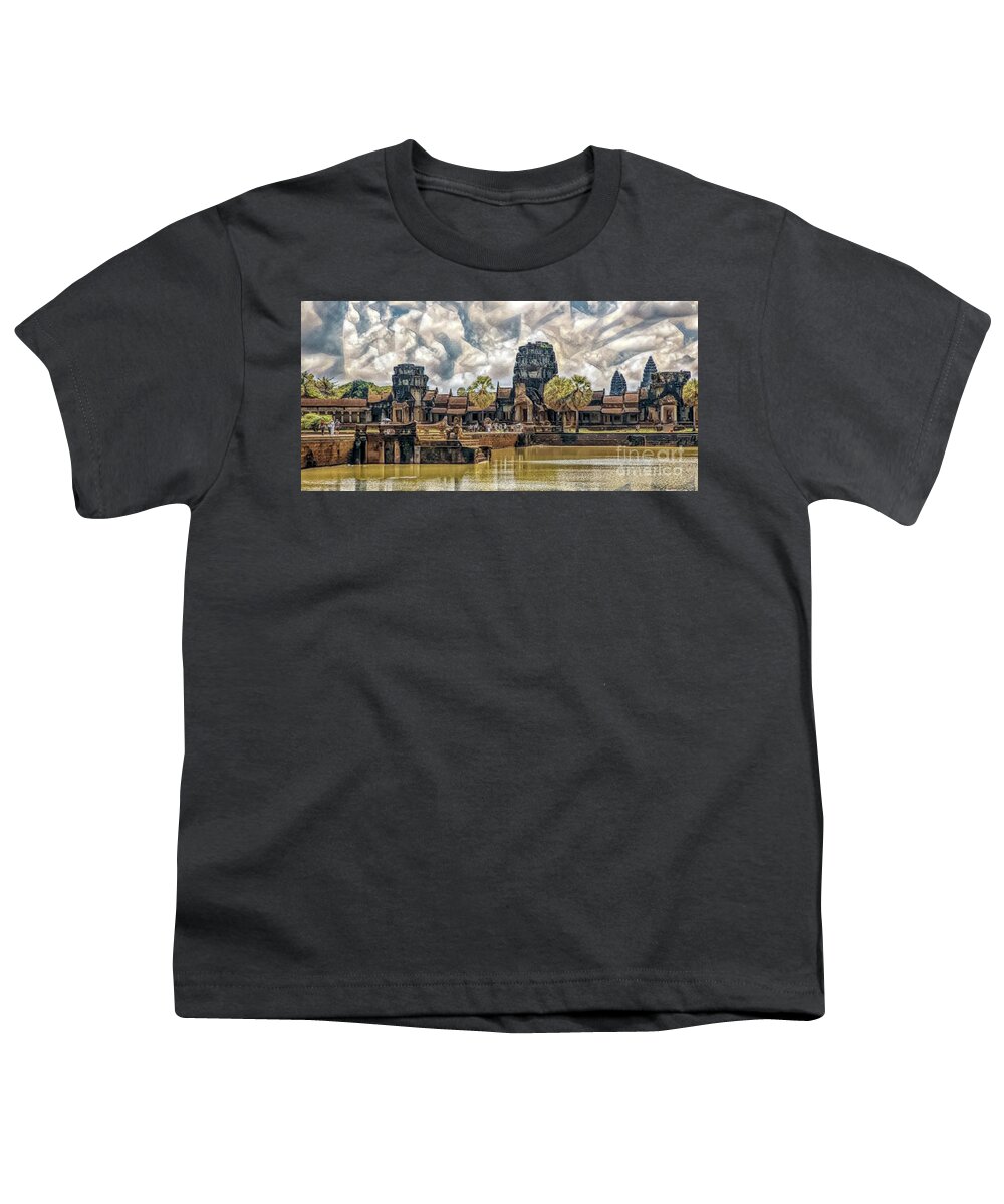 Cambodia Youth T-Shirt featuring the photograph Angkor Wat Creative Series I by Chuck Kuhn