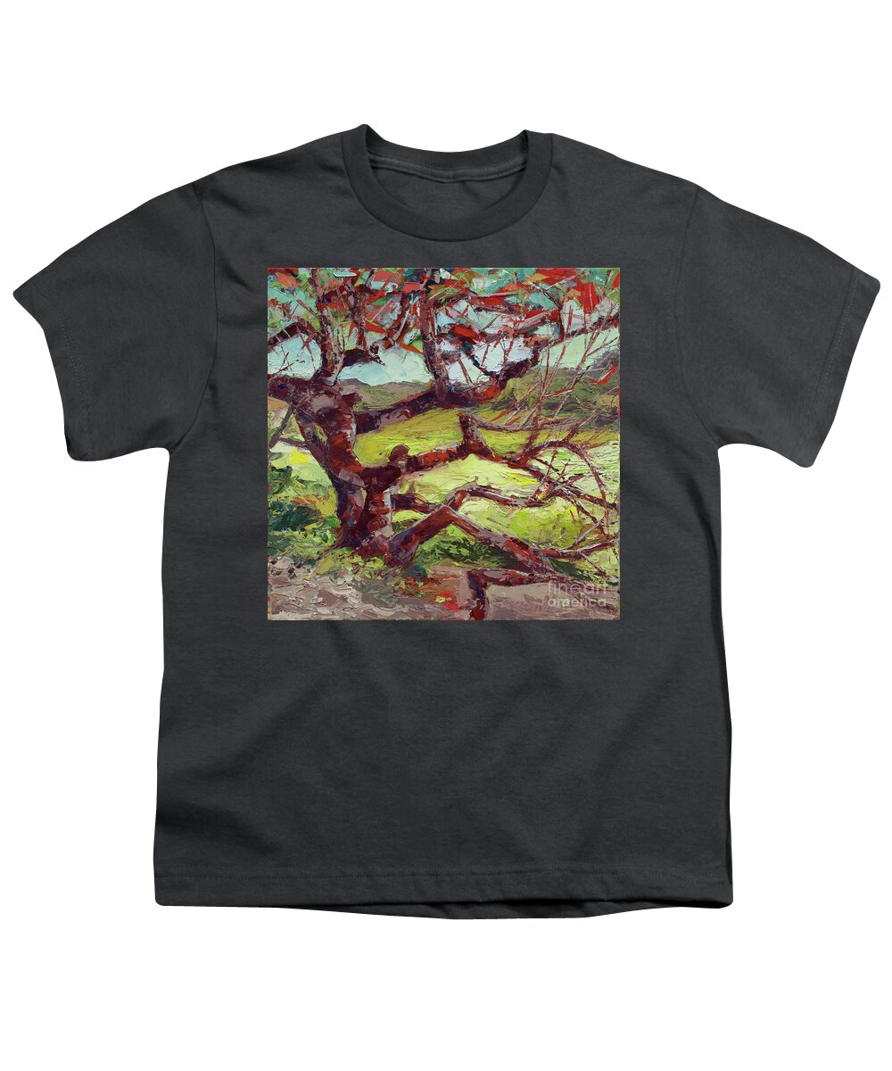 Oil Painting Youth T-Shirt featuring the painting Arana Gulch Trail by PJ Kirk