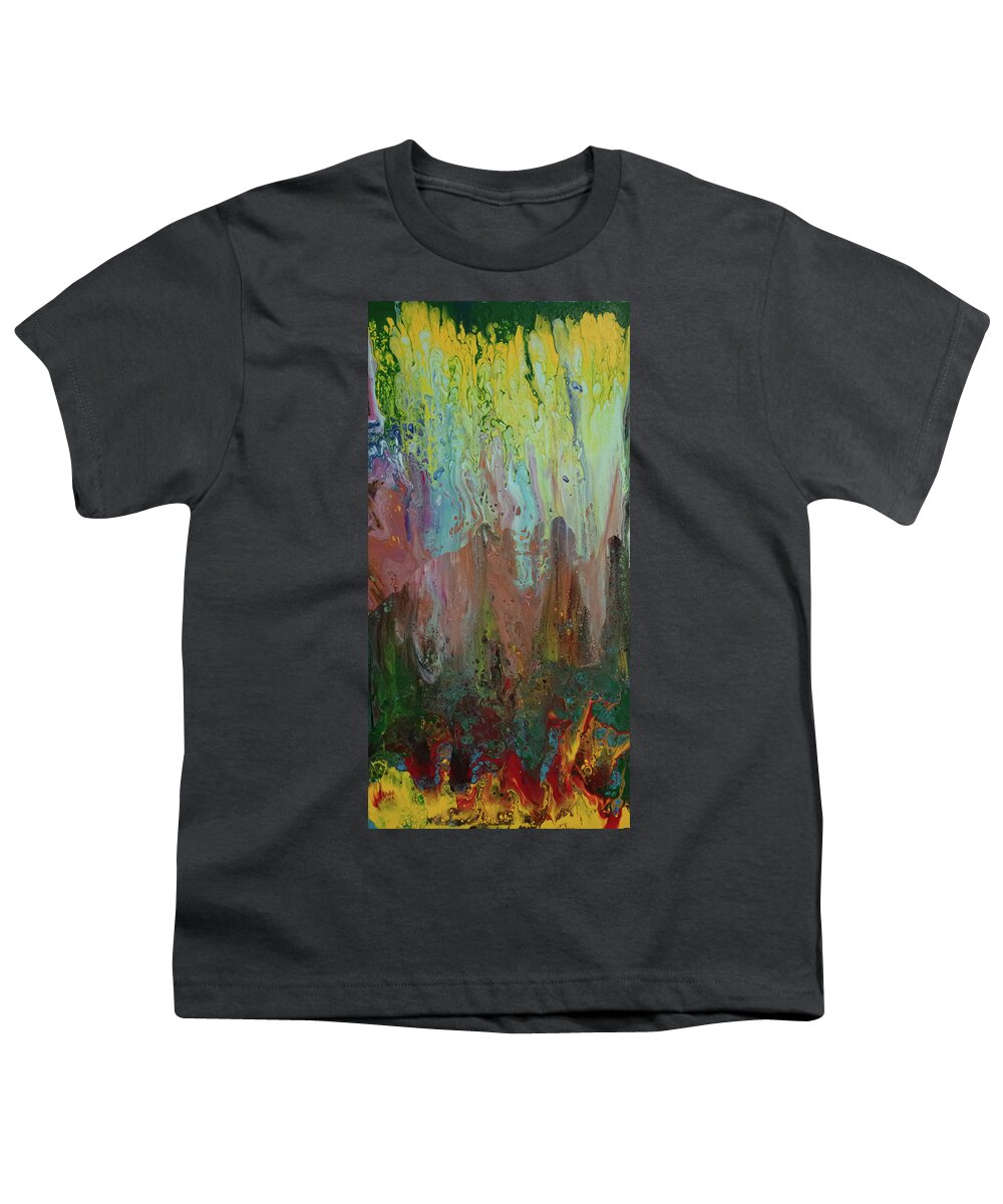 Green Youth T-Shirt featuring the mixed media Ascending by Aimee Bruno