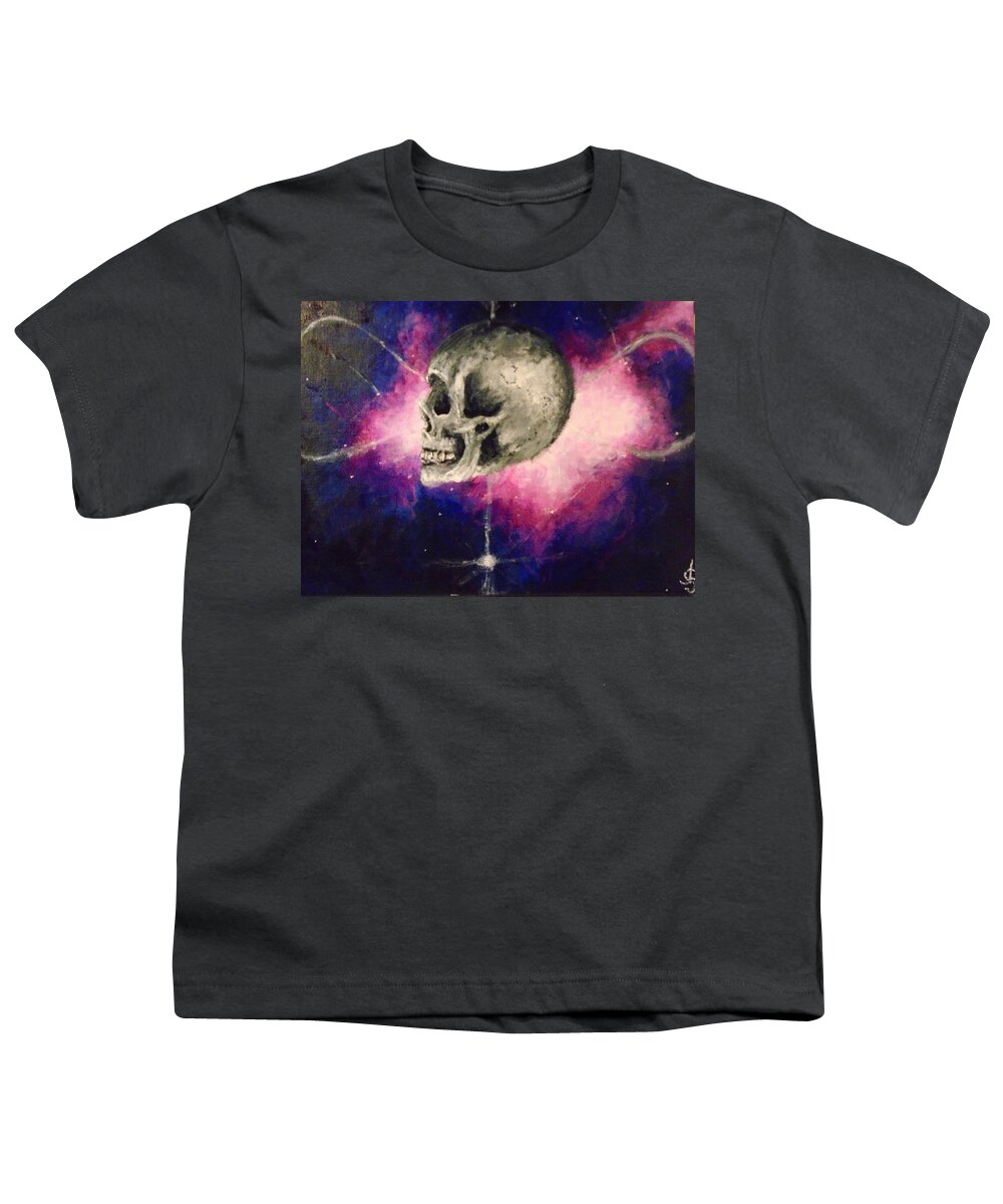 Skull Youth T-Shirt featuring the painting Astral Projections by Jen Shearer