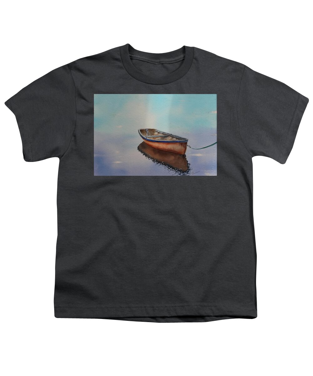 Boat Youth T-Shirt featuring the painting At Rest by Ruth Kamenev