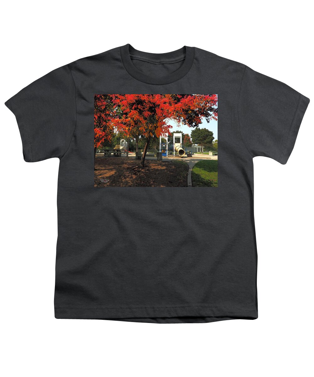 Digital Painting Youth T-Shirt featuring the photograph Autumn Park Diversity by Richard Thomas