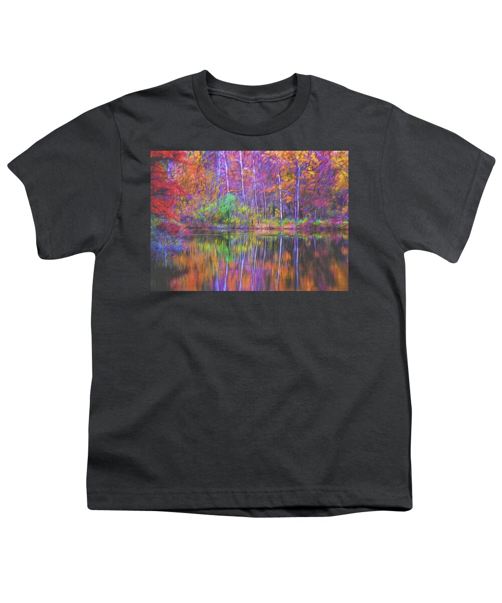 Lake Reflection Youth T-Shirt featuring the photograph Autumn Reflection II by Tom Singleton
